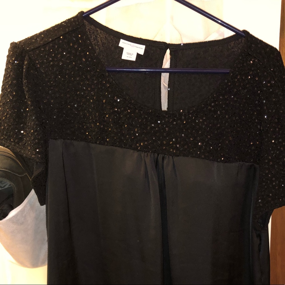 Black sequined top